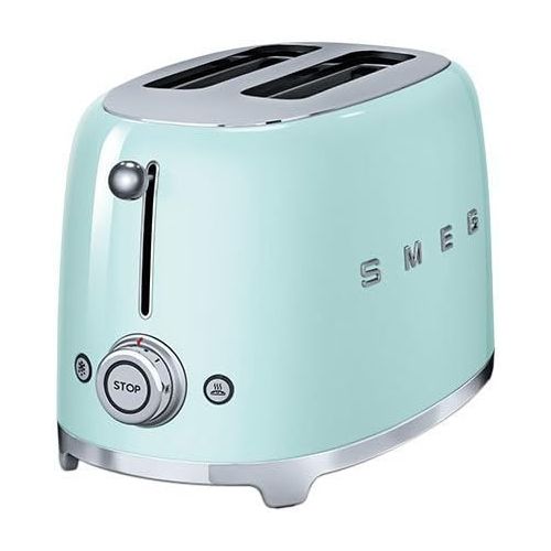 스메그 Smeg TSF01PGUS 50s Retro Style Aesthetic 2 Slice Toaster, Pastel Green