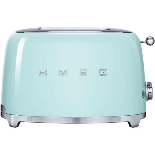 스메그 Smeg TSF01PGUS 50s Retro Style Aesthetic 2 Slice Toaster, Pastel Green