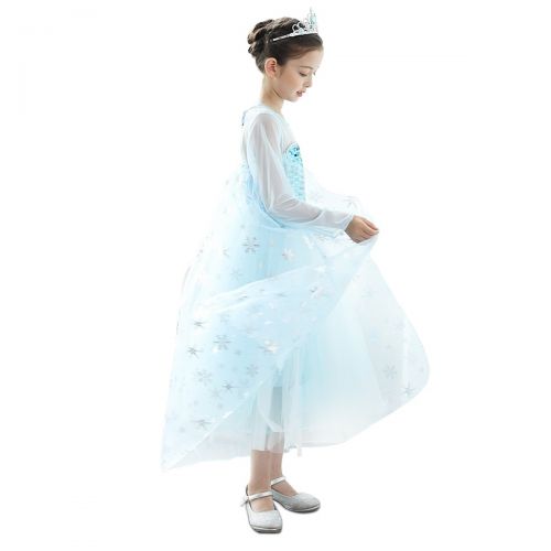  SMITH SURSEE Frozen Elsa Priness Dress Up Costume Cosplay Dress for Girls