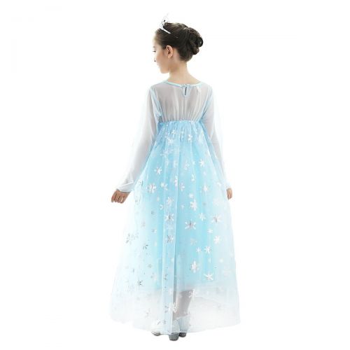  SMITH SURSEE Frozen Elsa Priness Dress Up Costume Cosplay Dress for Girls