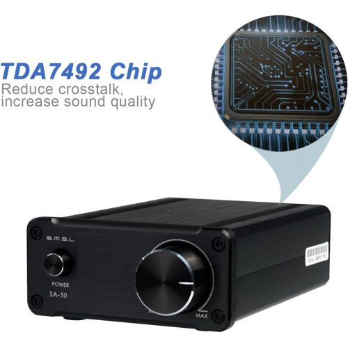  [아마존 핫딜]  [아마존핫딜]SMSL SA50 50Wx2 TDA7492 Class D Amplifier + Power Adapter (Black)