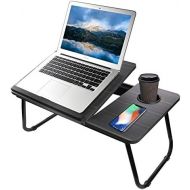 [아마존베스트]Bed Desk with Cup Holder, Laptop Table for Bed Adjustable Portable Computer Tray for Bed, SMTTW Laptop Desk for Bed, Foldable Small Desk for Writing, Laptop Bed Tray for Bed and So