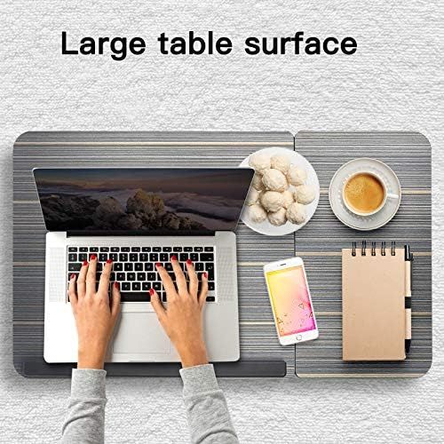  [아마존베스트]Bed Desk with Cup Holder, Laptop Table for Bed Adjustable Portable Computer Tray for Bed, SMTTW Laptop Desk for Bed, Foldable Small Desk for Writing, Laptop Bed Tray for Bed and So