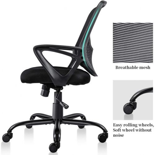  [아마존 핫딜] [아마존핫딜]SMUGDESK Ergonomic Office Chair Lumbar Support Mesh Chair Computer Desk Task Chair with Armrests