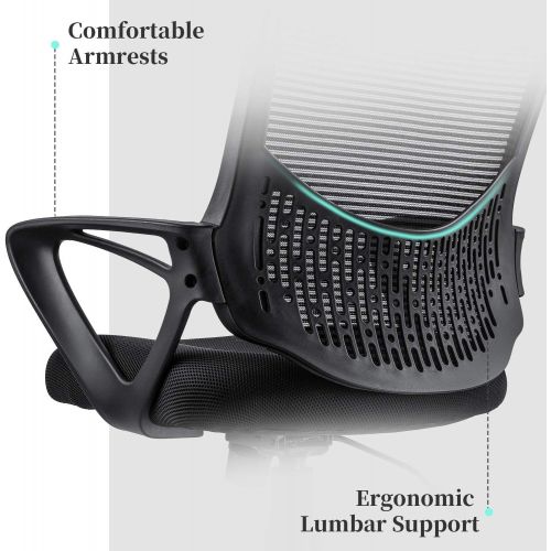  [아마존 핫딜] [아마존핫딜]SMUGDESK Ergonomic Office Chair Lumbar Support Mesh Chair Computer Desk Task Chair with Armrests