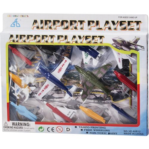  [아마존베스트]Metal Die cast Toy Airplane Set Of 12 Military Planes And Jets.