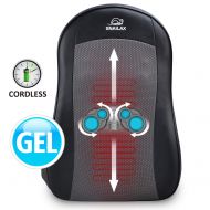 SNAILAX Gel Cordless Shiatsu Back Massager with Heat- Gel Massage Nodes,Portable Kneading Massage Chair Pad for Back,Lumbar,Thigh,Leg Relief, for Home Office or Car use