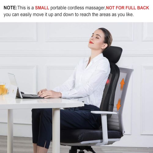  SNAILAX Gel Cordless Shiatsu Back Massager with Heat- Gel Massage Nodes,Portable Kneading Massage Chair Pad for Back,Lumbar,Thigh,Leg Relief, for Home Office or Car use