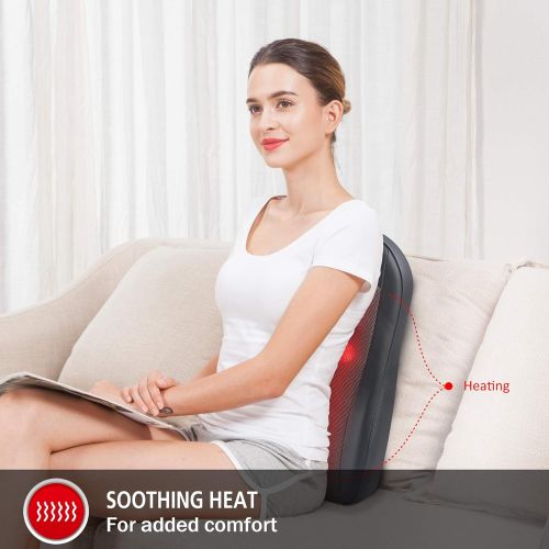  SNAILAX Snailax Cordless Shiatsu Back Massager with Heat Portable Kneading Massage Cushion Massage Chair Pad...
