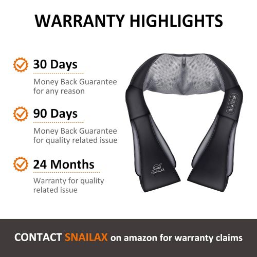  SNAILAX Snailax Shiatsu Neck Massager with Heat - Adjustable Back Massager, Heated Neck Massage Pillow, Electric Massagers for Neck and Back Shoulder Foot Massage