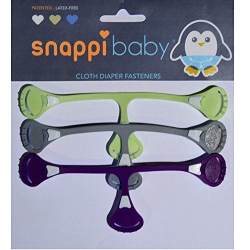  [Girl 3-Pack] Snappi Cloth Diaper Clips | Replaces Diaper Pins | Use with Cloth Prefolds and Cloth Flatfolds