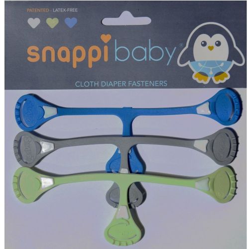  [Boy 3 pack] Snappi Cloth Diaper Fasteners - Replaces Diaper Pins - Use with Cloth Prefolds and Cloth Flats