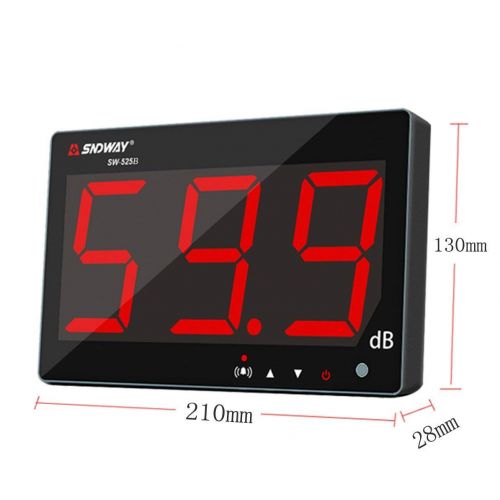  [아마존베스트]SNDWAY SW-525B 30-130dB Digital Sound Level Meter with Large LCD Display Noise Meter Decibel Wall Mounted Hanging