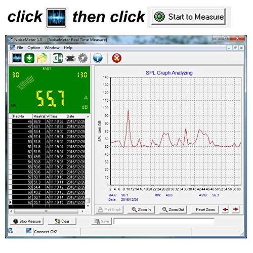  [아마존베스트]SNDWAY SW-525B 30-130dB Digital Sound Level Meter with Large LCD Display Noise Meter Decibel Wall Mounted Hanging