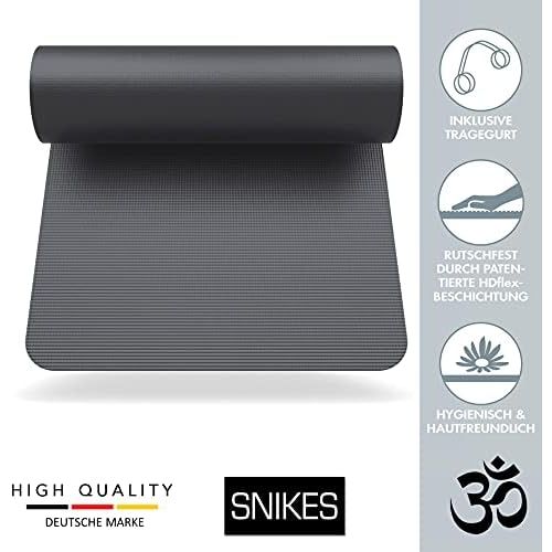  [아마존베스트]SNIKES Yoga Mat (180 x 60 cm) with Free Carry Strap - Yoga Mat for Gym, Workout and Yoga - Yoga Mat Non-Slip and Extra Thin with 4 mm Thickness - Fitness Mat, Sports Mat for Home