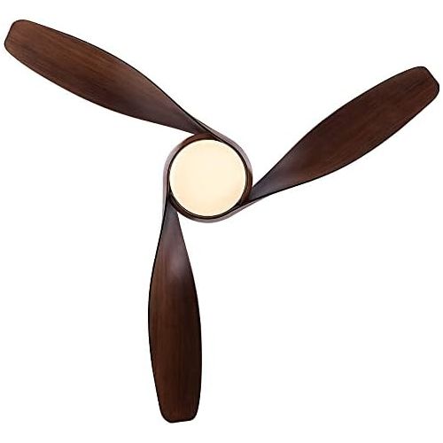  SNJ Ceiling Fan with Lights and Remote Control for Living Room,Bedroom and Dining Room,Natural Walnut Finish,52-Inch Indoor Use