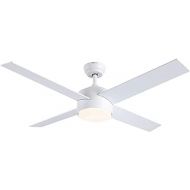 Ceiling Fan with Lights and Remote Control,SNJ Modern Ceiling Fan for Living Room Bedroom Dining Room,Indoor (52 White)