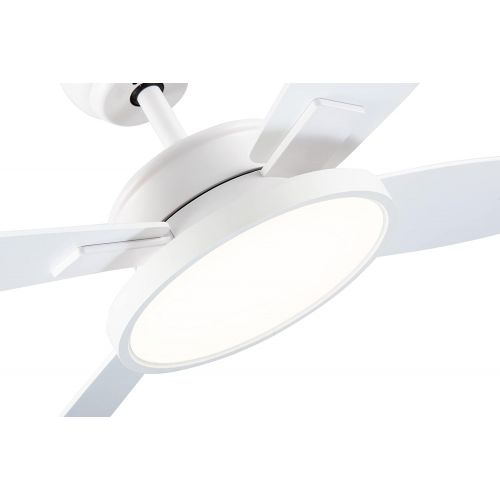  SNJ Modern Ceiling Fan with LED Lights and Remote Control for Living Room Bedroom Dining Room, 52 Inch indoor(White)