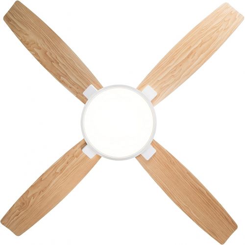  SNJ Modern Ceiling Fan with LED Lights and Remote Control for Living Room Bedroom Dining Room, 52 Inch indoor(White)