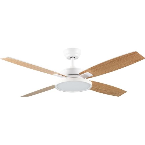  SNJ Modern Ceiling Fan with LED Lights and Remote Control for Living Room Bedroom Dining Room, 52 Inch indoor(White)