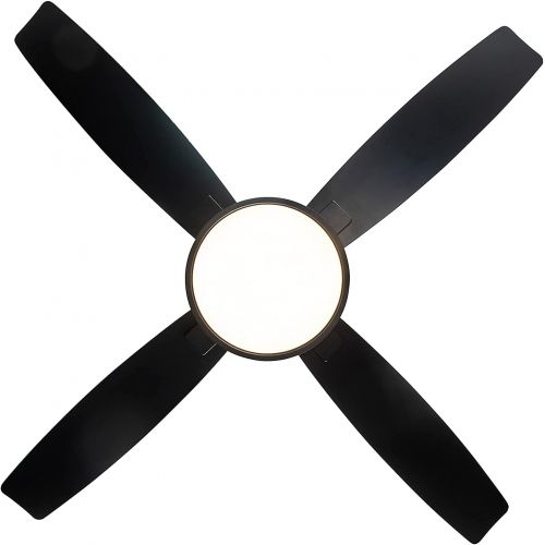  SNJ Modern Ceiling Fan with LED Lights and Remote Control for Living Room Bedroom Dining Room, 52 Inch indoor (Black)