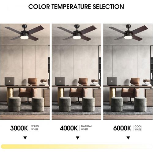  Ceiling Fan with Lights and Remote Control,SNJ Modern Ceiling Fan for Living Room Bedroom Dining Room,Indoor (Oil-Rubbed Bronze)