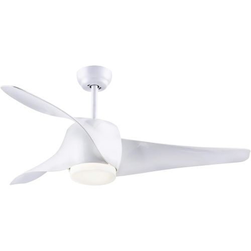  SNJ Ceiling Fan with Lights and Remote Control for Living Room, Bedroom and Dining Room, White Polished Finish,52-inch Indoor Use