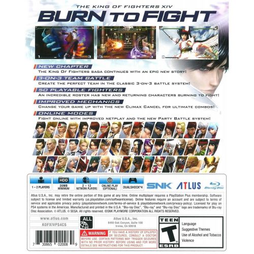  SNK King of Fighters XIV, Sega, PlayStation 4, 730865020089