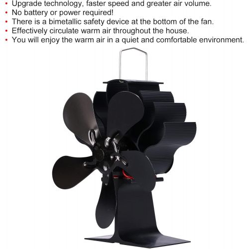  SNOQ Wood Burning Fireplace Fans, Eco Friendly Silent Operation Stove Fan with for Living Room for Kitchen for Home