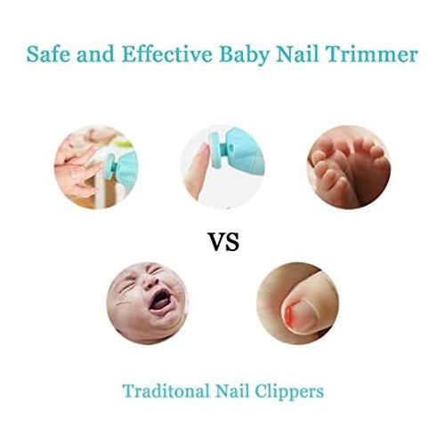  [아마존베스트]SNOW Baby Nail File Electric Nail Trimmer File Manicure Set, Toes Fingernails Care Trimmer with LED Light for Newborn, Kids and Adults