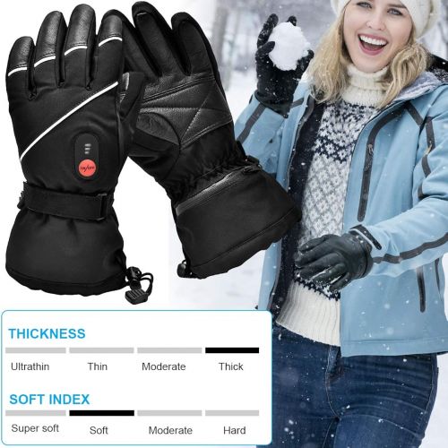  [아마존 핫딜] SNOW DEER Upgraded Heated Gloves for Men Women,Electric Ski Motorcycle Snow Mitten Glove Arthritis