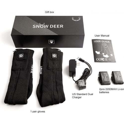  SNOW DEER 2022 Upgraded Rechargeable Electric Heated Socks,7.4V 2200mAh Battery Powered Cold Weather Heat Socks for Men Women,Outdoor Riding Camping Hiking Motorcycle Skiing Warm W