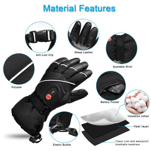  SNOW DEER Upgraded Heated Gloves for Men Women,Electric Ski Motorcycle Snow Mitten Glove Arthritis