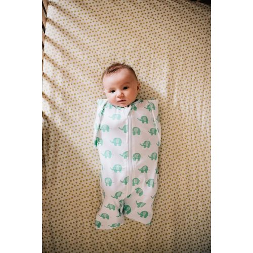  SNUGGLEBEES Swaddle Blanket Wrap for Newborn Baby - Premium Organic Soft Cotton Sleep Sack Blanket for Baby Registry, Breathable and Lightweight for Relaxing Sleep (Small, Elephant