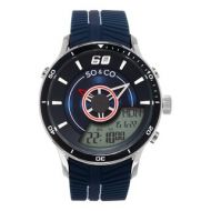 SO&CO New York Mens Monticello Quartz Analog and Digital Blue Sport Rubber Strap Watch by SO&CO