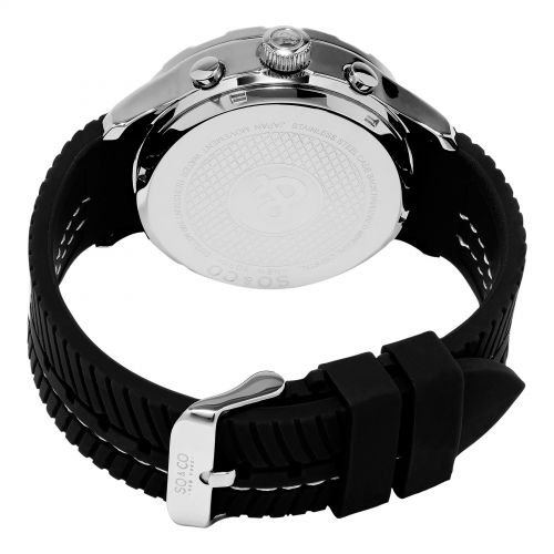  SO&CO New York Mens Quartz Digital Monticello Watch with Black Rubber Strap by SO&CO