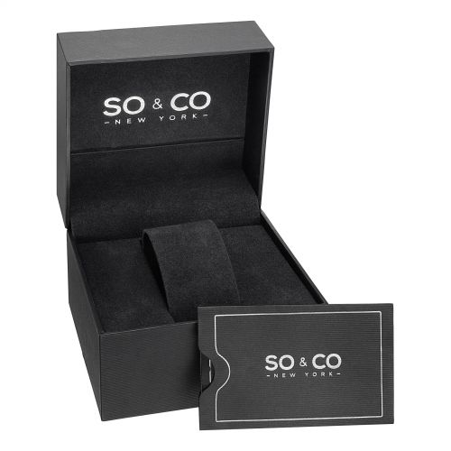  SO&CO New York Mens Quartz Digital Monticello Watch with Black Rubber Strap by SO&CO