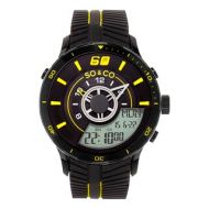 SO&CO New York Mens Monticello Quartz Analog and Digital Black Sport Rubber Strap Watch by SO&CO
