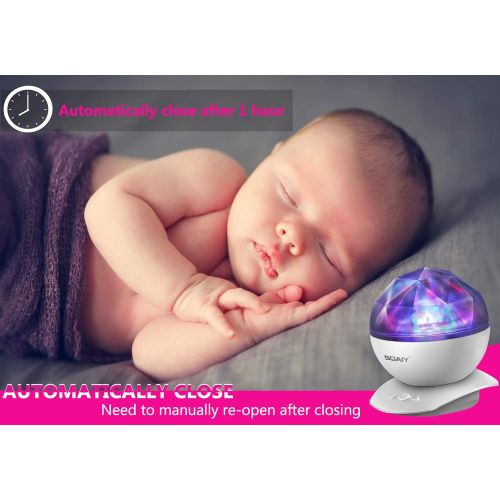  SOAIY Aurora Night Light Projector Lights, Soaiy, 8 Changing Aurora and 360°Rotatable, 1h Auto closes , Built-in Speaker, for kids or Adults to Sleep Soothe, Insomniac and Anxious Relax,