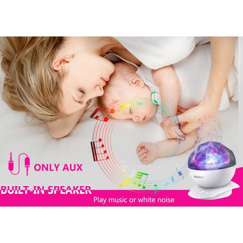  SOAIY Aurora Night Light Projector Lights, Soaiy, 8 Changing Aurora and 360°Rotatable, 1h Auto closes , Built-in Speaker, for kids or Adults to Sleep Soothe, Insomniac and Anxious Relax,