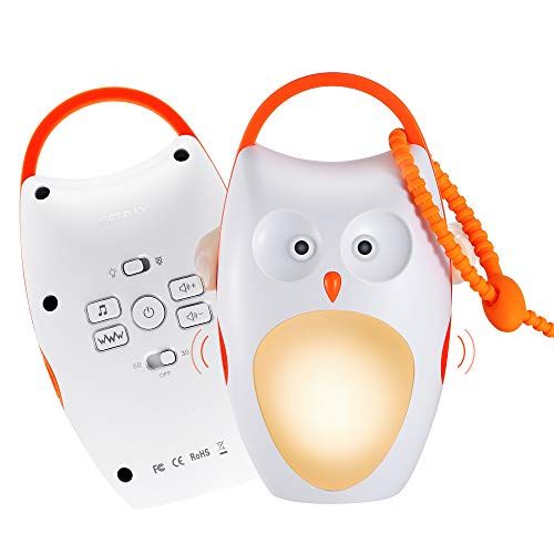  SOAIY Portable Compact Baby Sleep Soother Owl White Noise Shusher Sound Machine with Sleep Aid Night Light,7 Soothing Sounds with Volume Control,Auto-Timer for Traveling,Sleeping,B