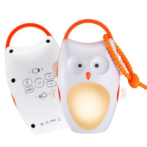  SOAIY Portable Compact Baby Sleep Soother Owl White Noise Shusher Sound Machine with Sleep Aid Night Light,7 Soothing Sounds with Volume Control,Auto-Timer for Traveling,Sleeping,B