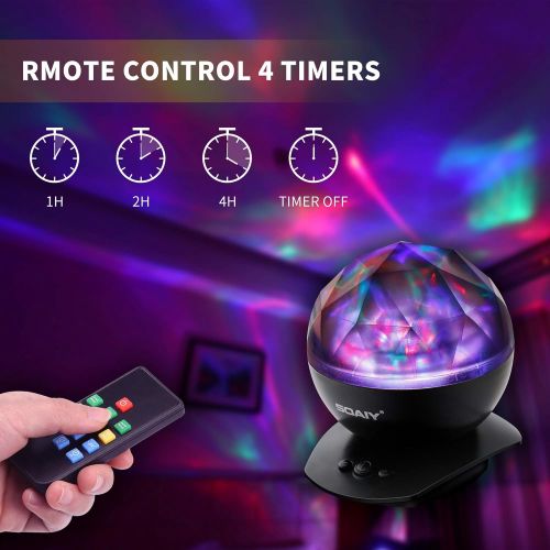  [아마존 핫딜]  [아마존핫딜][Upgraded Version] SOAIY Soothing Aurora LED Night Light Projector with UL Certified Adapter,Timer,Remote,Music Speaker,8 Lighting Modes,Relaxing Light Show,Mood Lamp for Baby Kids