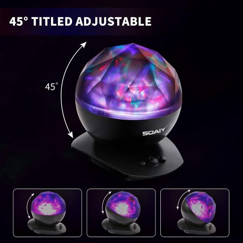  [아마존 핫딜]  [아마존핫딜][Upgraded Version] SOAIY Soothing Aurora LED Night Light Projector with UL Certified Adapter,Timer,Remote,Music Speaker,8 Lighting Modes,Relaxing Light Show,Mood Lamp for Baby Kids