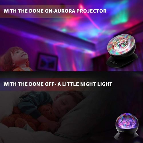  [아마존 핫딜]  [아마존핫딜][Upgraded Version] SOAIY Soothing Aurora LED Night Light Projector with UL Certified Adapter,Timer,Remote,Music Speaker,8 Lighting Modes,Relaxing Light Show,Mood Lamp for Baby Kids