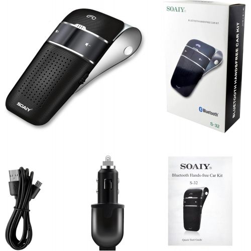  [아마존 핫딜]  [아마존핫딜]SOAIY S-32 Voice Command Hands-Free Bluetooth in-car Speakerphone, Wireless Bluetooth Car Kit for Safely Driving with Shake Power On Function