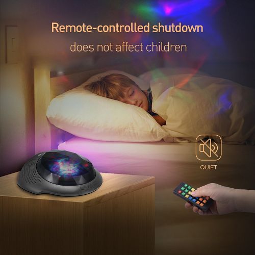  [아마존 핫딜] [아마존핫딜]SOAIY Aurora Night Light Projector and Sleeping Soothing White Noise Sound Machine for Baby, Kids, Adults with Bluetooth 4.1, Timer, Remote, 6 Soother Sounds, 7 Lighting Modes for