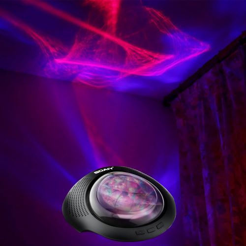  [아마존 핫딜] [아마존핫딜]SOAIY Aurora Night Light Projector and Sleeping Soothing White Noise Sound Machine for Baby, Kids, Adults with Bluetooth 4.1, Timer, Remote, 6 Soother Sounds, 7 Lighting Modes for