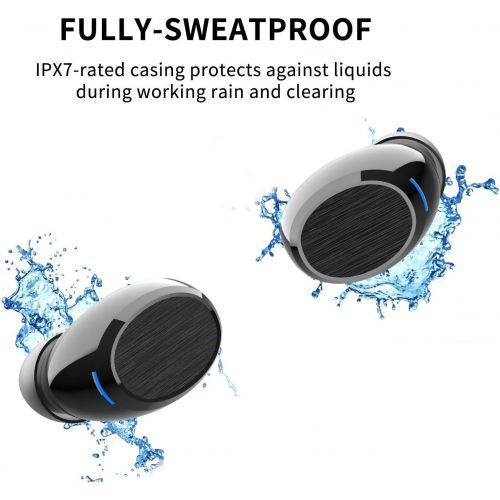  [아마존 핫딜] SOAIY Bluetooth Wireless Earbuds with 3500mAh Charging Case TWS Stereo in Ear Headsets Built in Mic Headphones with Deep Bass IPX7 Waterproof for iPhone Android Phone (Black)