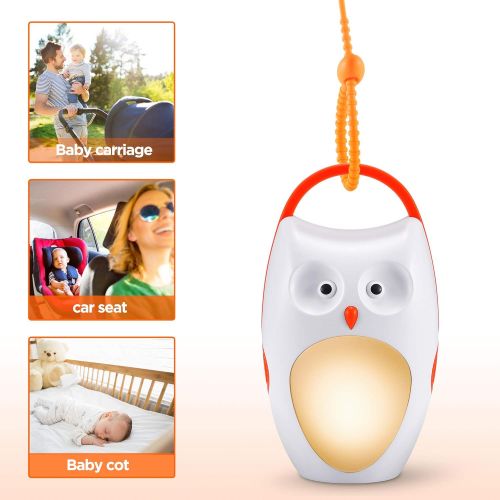  [아마존베스트]SOAIY Portable Compact Baby Sleep Soother Owl White Noise Shusher Sound Machine with Sleep Aid Night Light,7 Soothing Sounds with Volume Control,Auto-Timer for Traveling,Sleeping,B